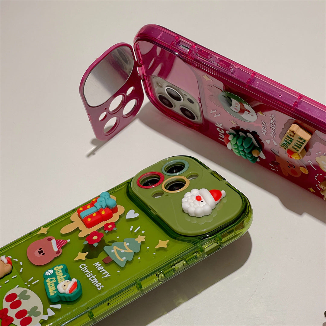 Caricature en trois dimensions Christmas Reindeer Contact Lens Phone Case