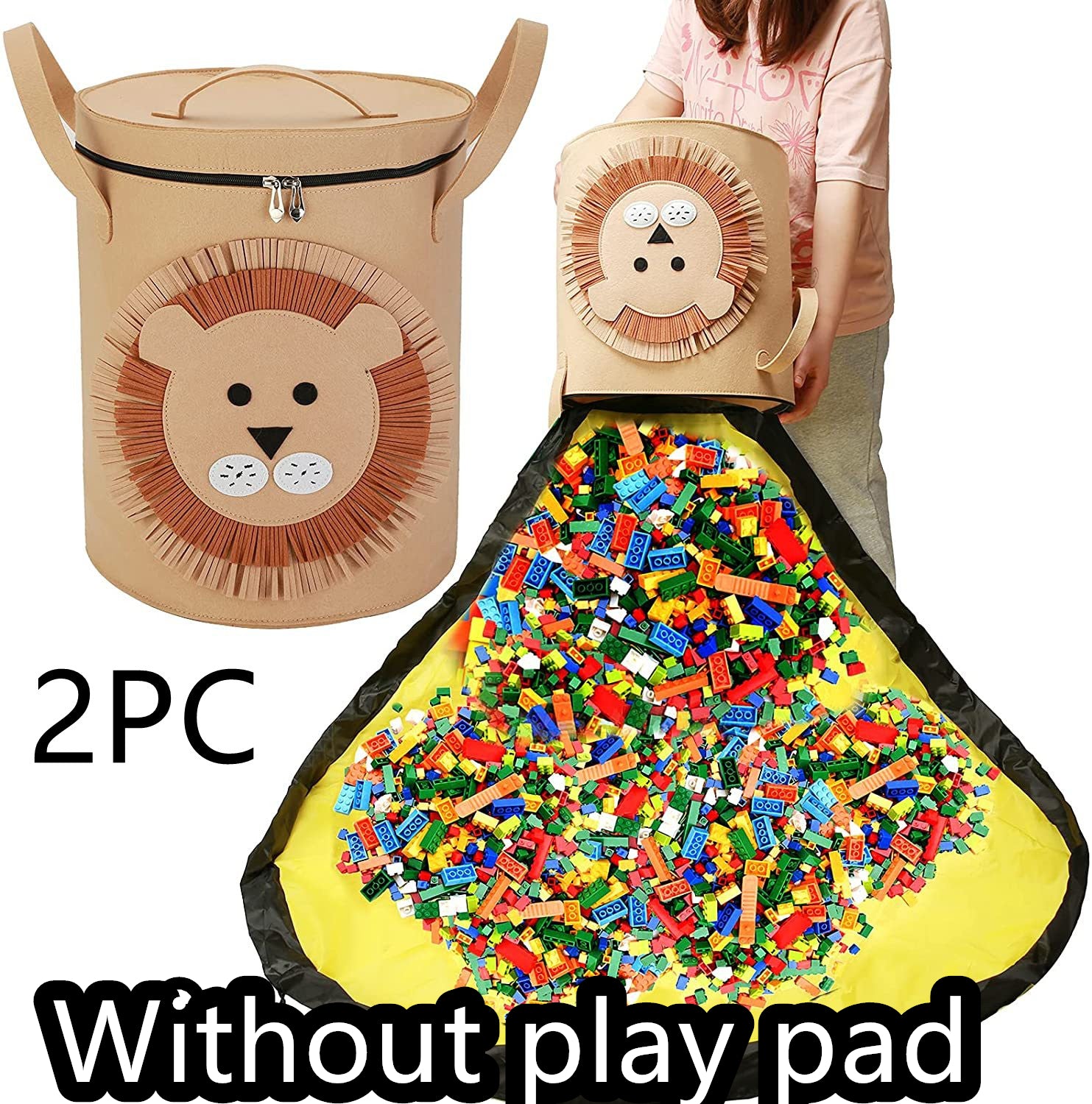 Sac de rangement feutre Toy Play Mat 2 en 1 Pull Rope
