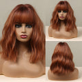 Cheveux bouclés longs oranges avec perruque