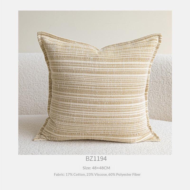 Linge de coton de style naturel Coussin de la taille légère et luxueuse en beige et jaune