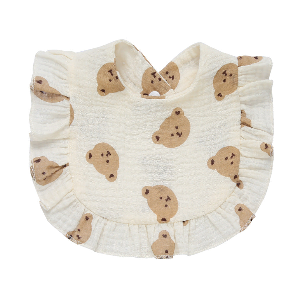Bib de dentelle en coton pur imprimé pour enfants