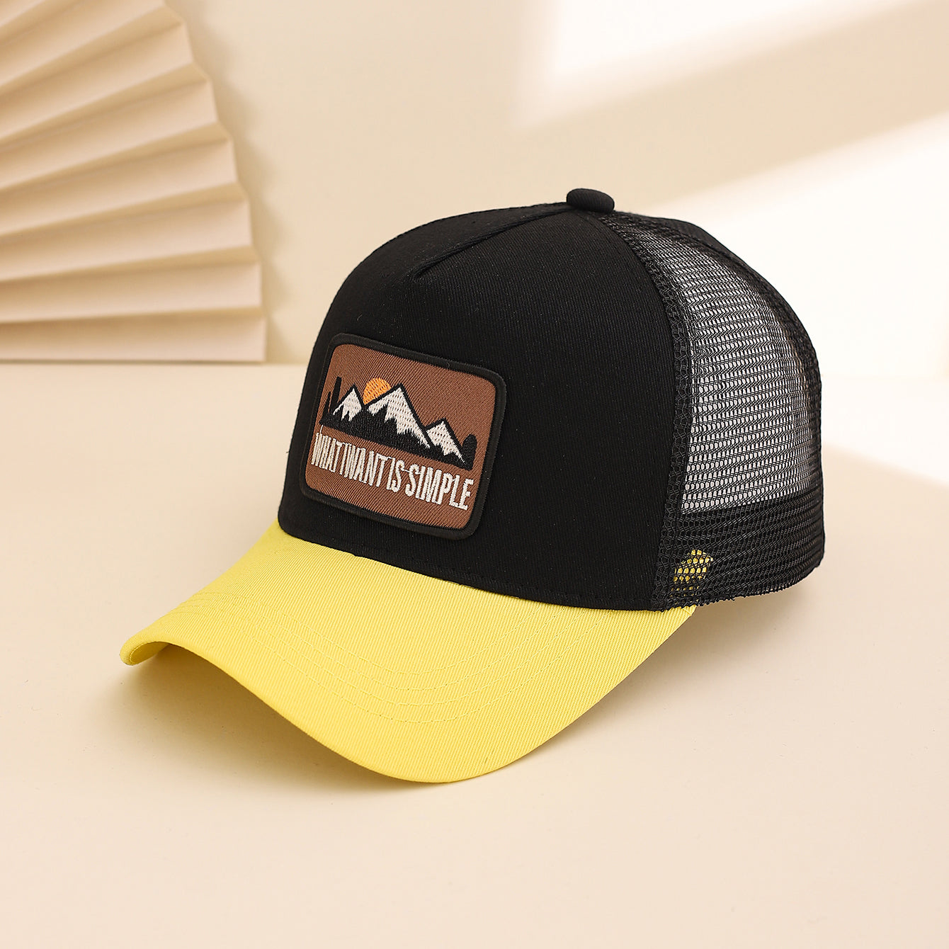 Patchwork homme Sunset Mountain Mesh Casquette de baseball