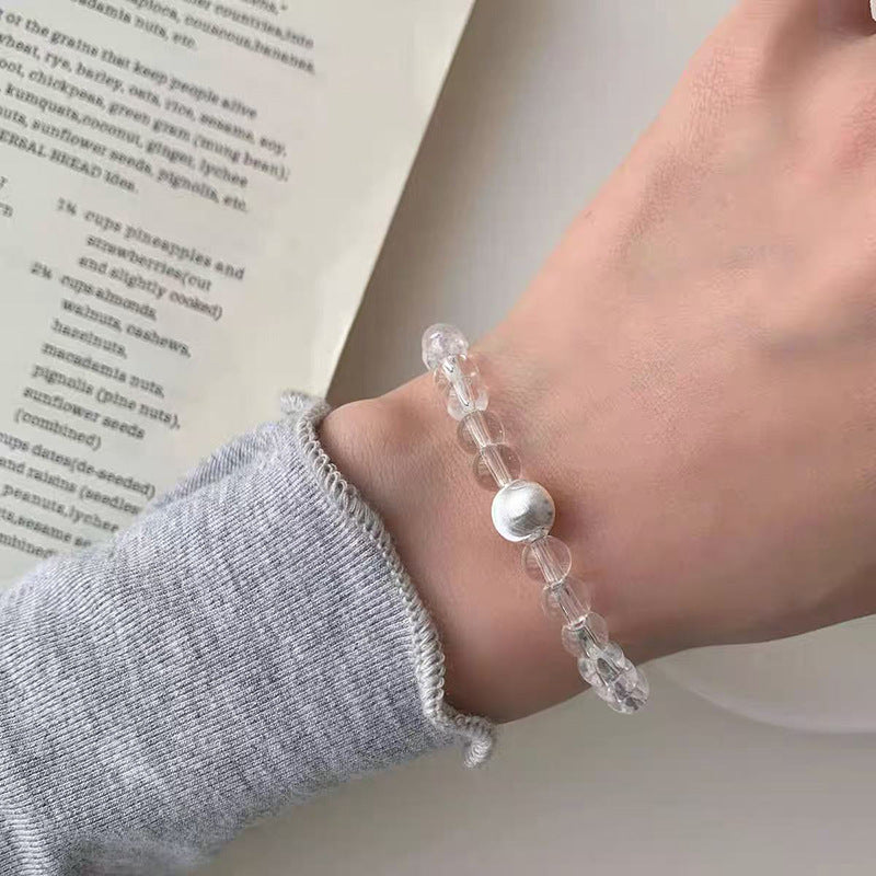 Printemps et été cristal Bracelet Niche Design Gris clair de lune violet Asai Améthyste Bracel
