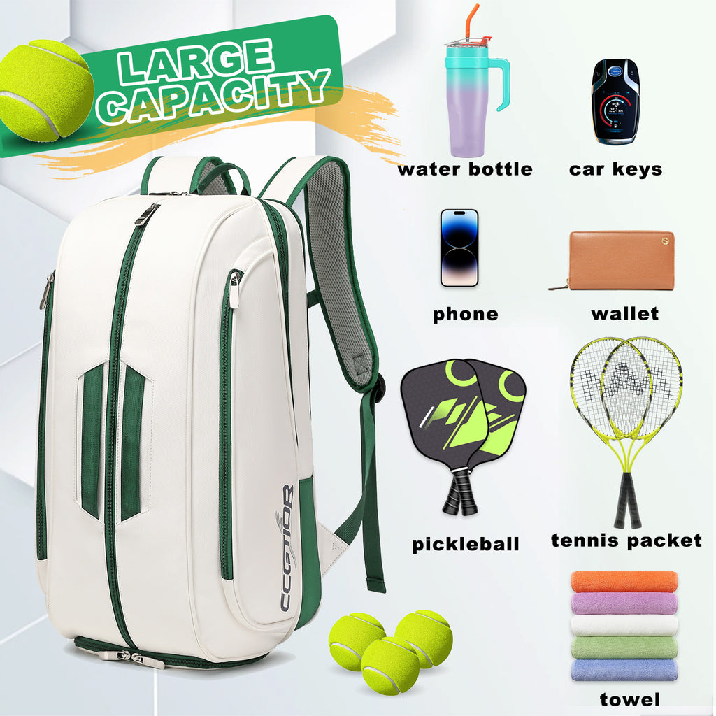 Sac de tennis multifonctionnel avec compartiment de chaussures Grande capacité
