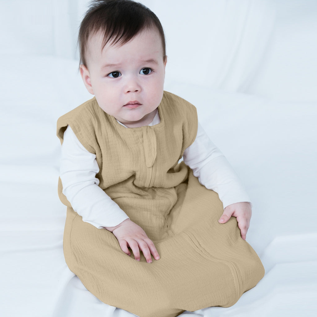 Double couche Gauze sac de couchage Baby sans manches Gauze Anti-kicking Couverture
