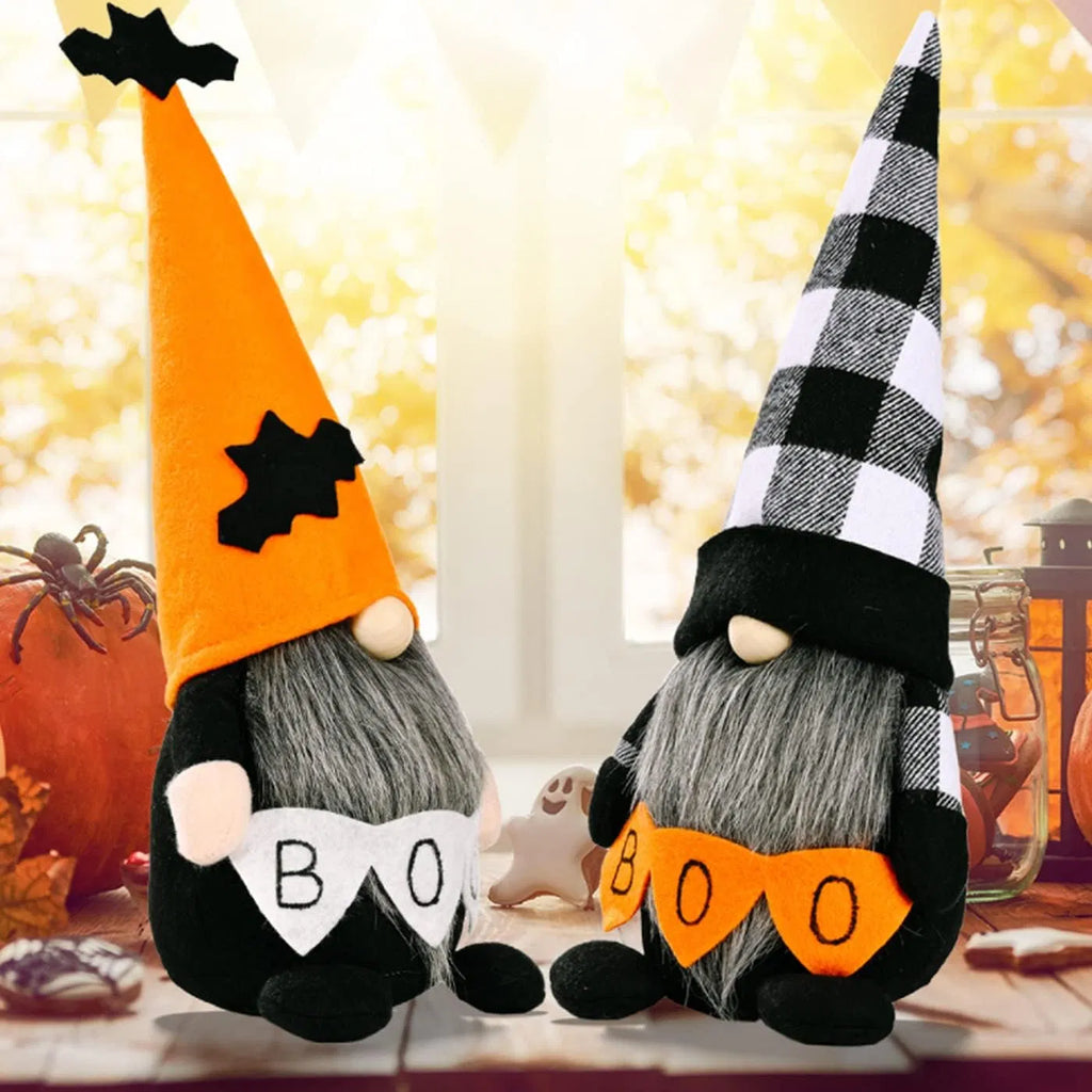 2 Pack Halloween Gnomes Plush Décor