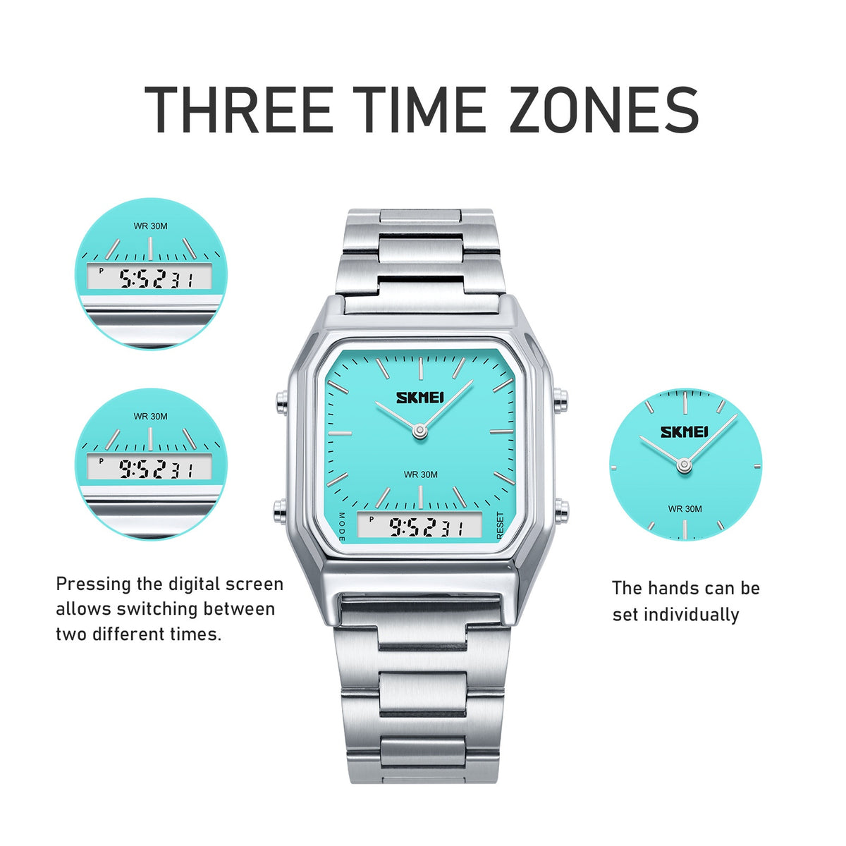 Couples Business Wristwatch Minimalist Élégant montre d'alarme multifonctionnelle