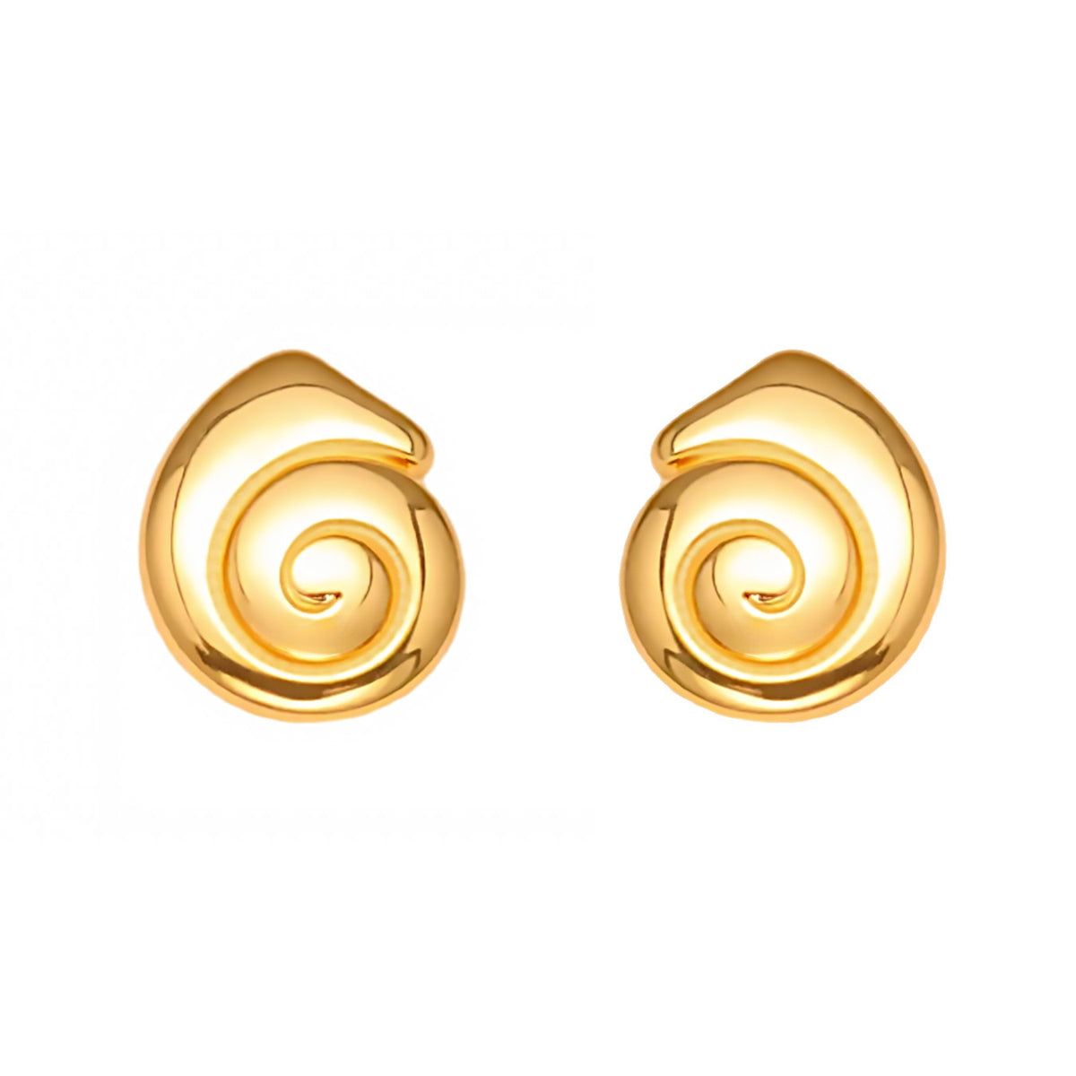 Boucles d'oreilles délicates en escargot plaqué or 18k