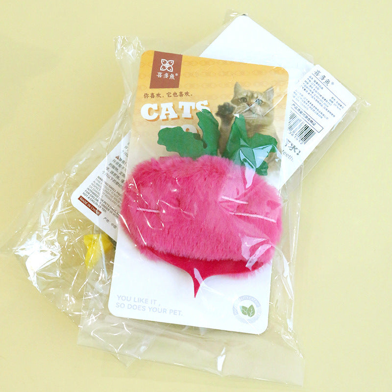 Radish Cucumber Cat Ringing Paper Toy Simulation Vegetable Bite-résistant