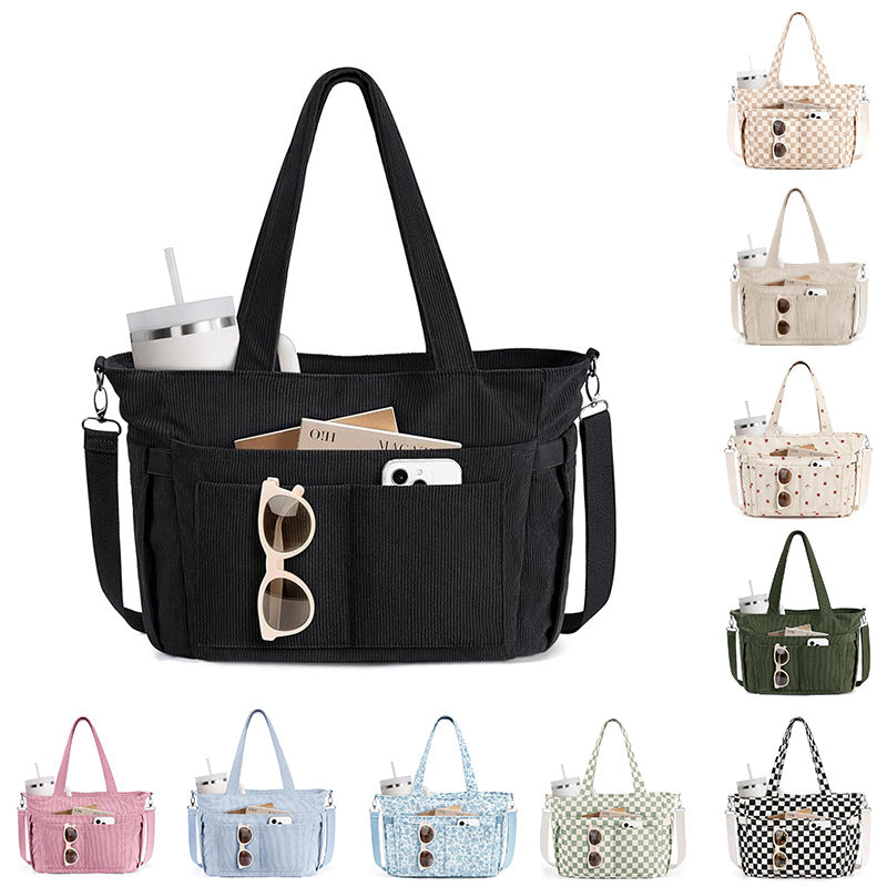 Feihong Plaid Tote Bag Design élégant Grande capacité