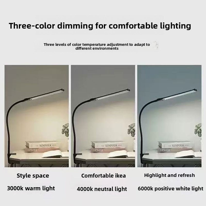 Double tête LED lampe de bureau Dimmable PC moniteur lumière lampe de table USB noir