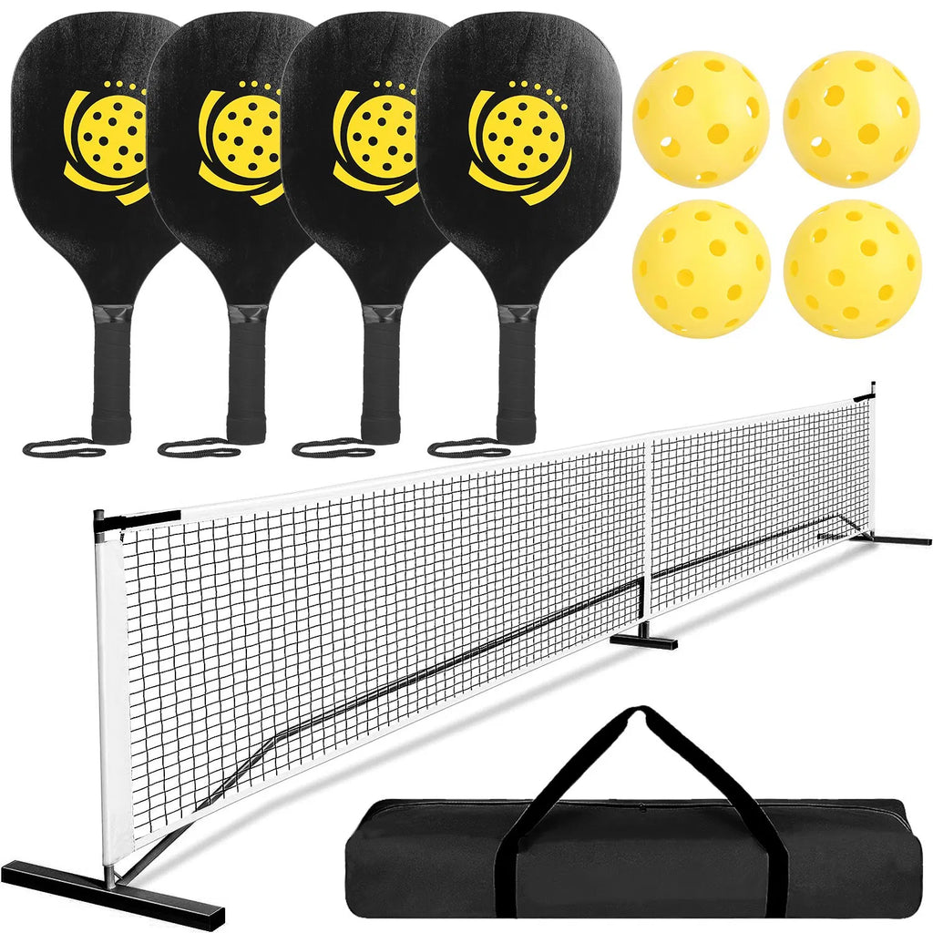 Set de filet de pickleball portable de taille de règlement 22ft Système de filet de pickle avec 4 pickleb
