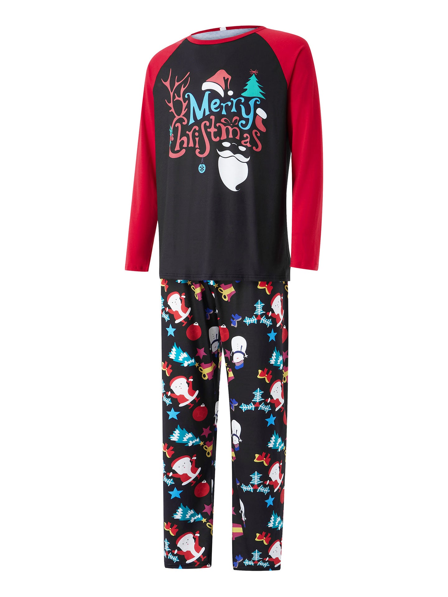 Caricature imprimé Col rond Manches longues Pyjamas de vacances Costume parent-enfant