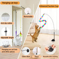 Jouets interactifs de baguette de chat 4in1 avec coupe à aspiration pour chat intérieur