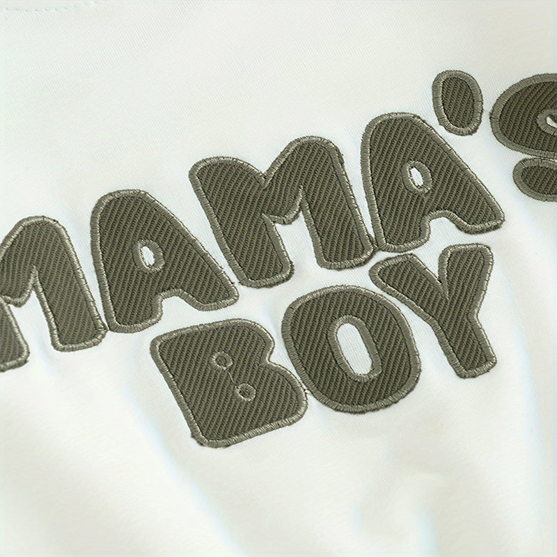 Sweatshirt 2 pièces de bébé garçon ensemble rond col lettre Imprimer Top & Drawstring Jogger Pantalons Fo
