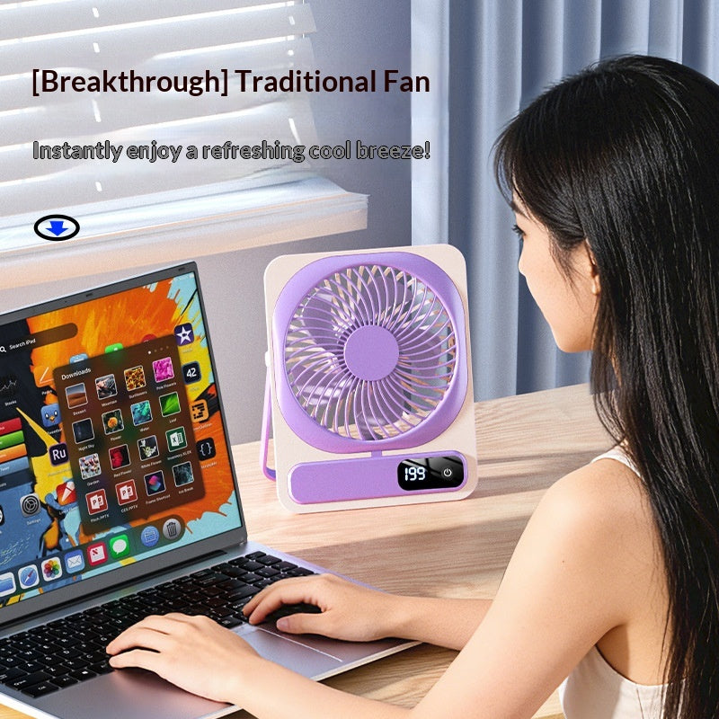 Digital display Mini USB charged paper fan