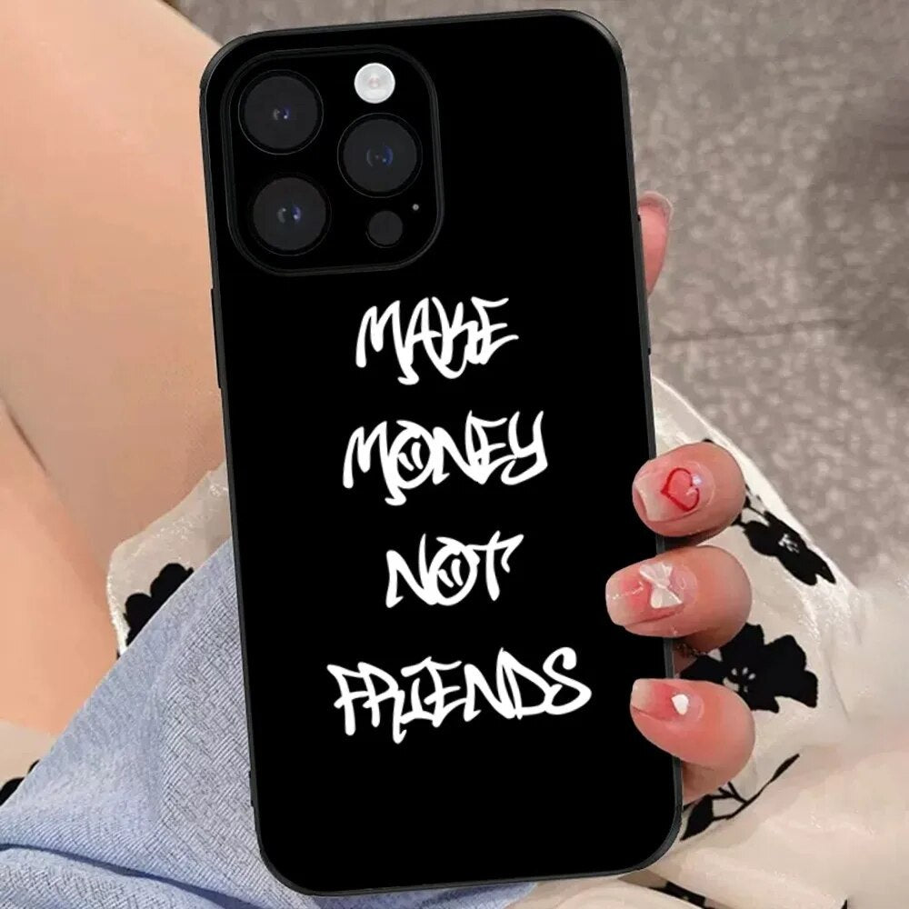 Cas de téléphone argent anglais noir