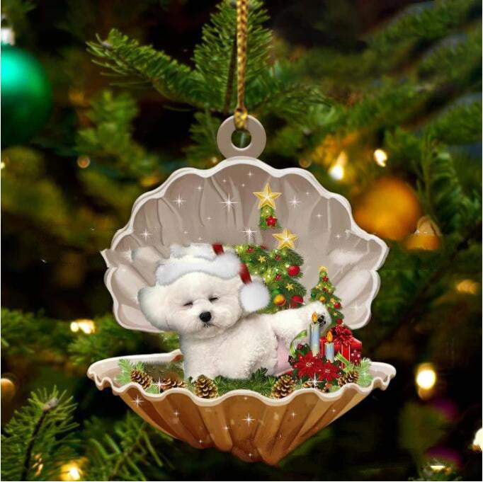 Pendentif chien de Noël modèle double face acrylique