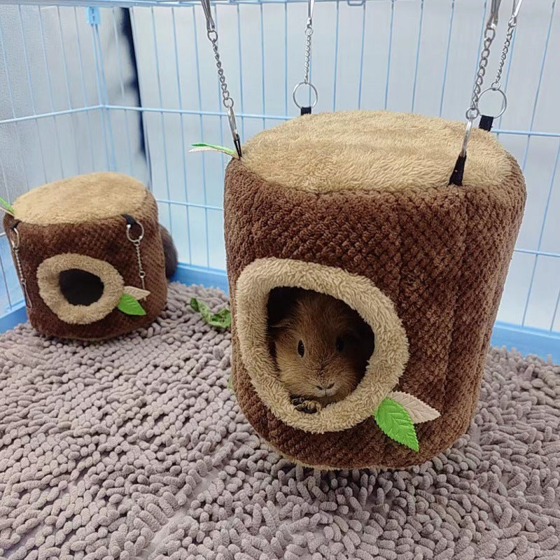 The rabbit and hamster are sleeping Winter nest