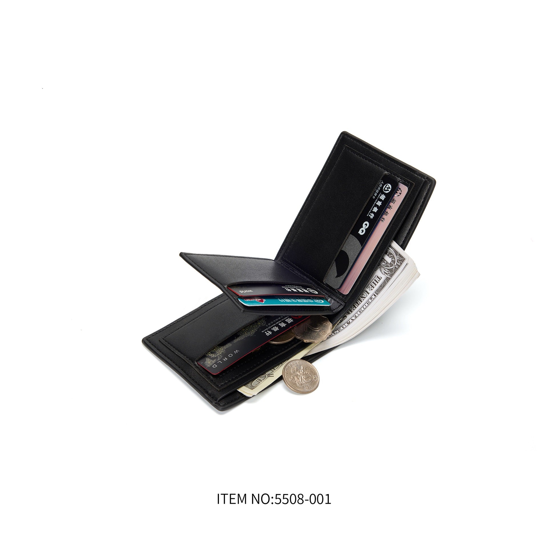 Couleur Solide Homme Grande Capacité Antivol Swiping Portefeuille multifonctionnel