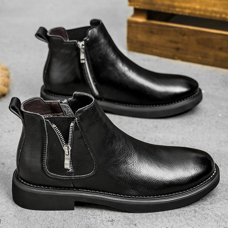 Bottes de cheville cassante haut de gamme Business Slip-on