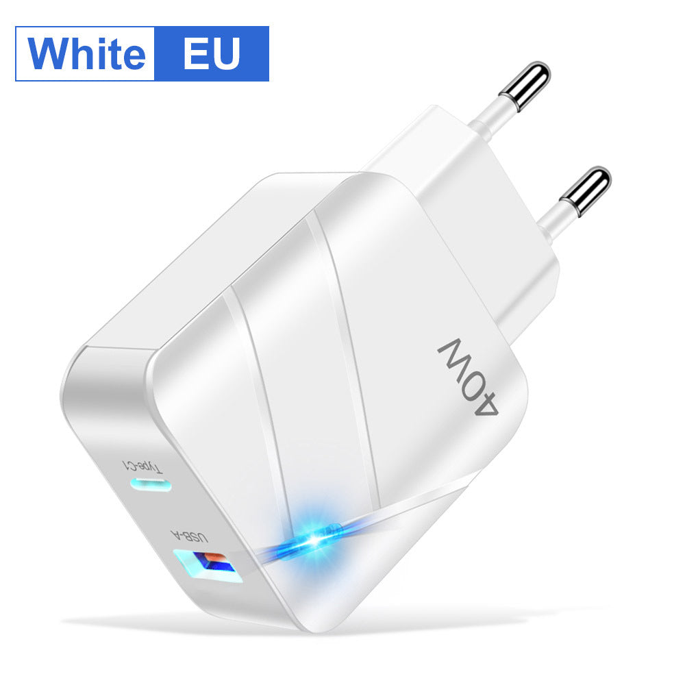 Chargeur de téléphone portable à recharge rapide 40W PD QC30