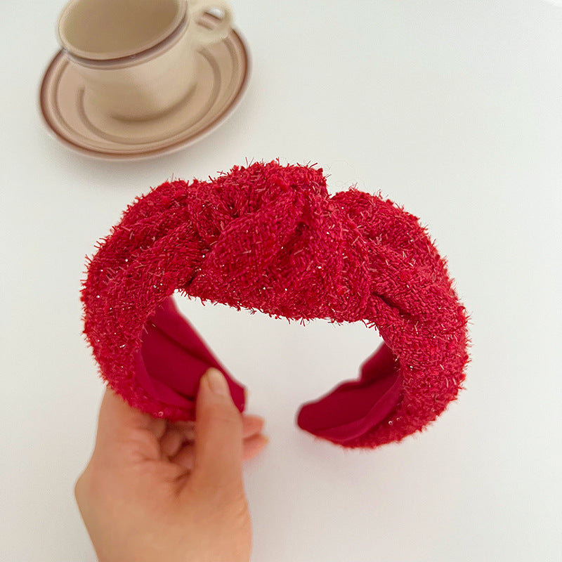 Série rouge de Noël large brim cheveux pression noeud dans le bandeau moyen