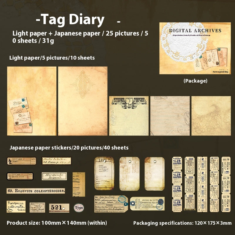 Beautiful Days Retro Double couche Matériel Anglais Lettre Notebook Carte décorative