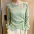 Dentelle-up, taille-cintaillement Figurine-flatter Chic Top