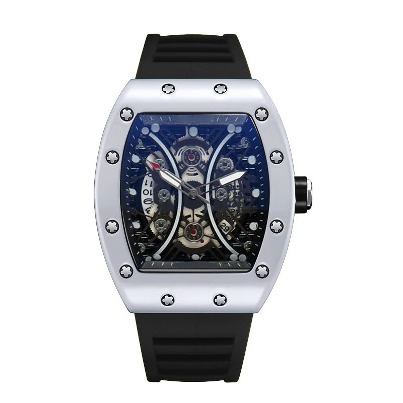 Automatique Quartz Hollow Luminous Waterproof Hommes en forme de barils