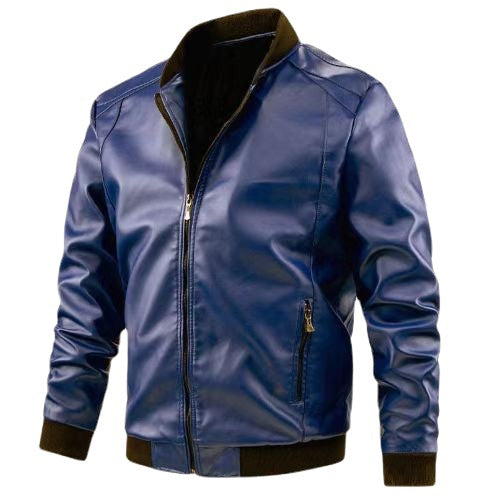 Homme Européen et américain Moto Manteau en cuir Homme