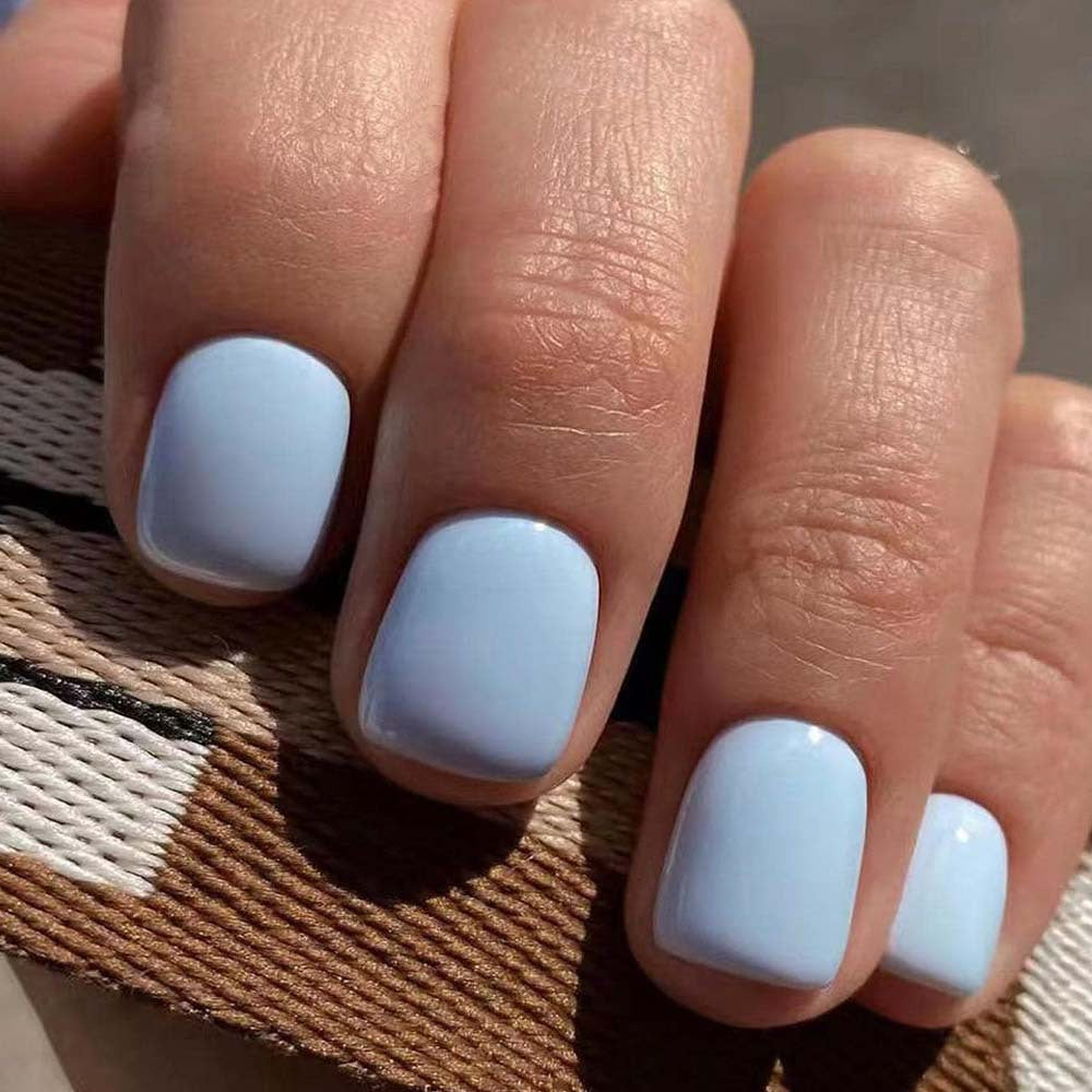 Stickers Nail Minimaliste à Carré Court pour Femmes Faux Nail