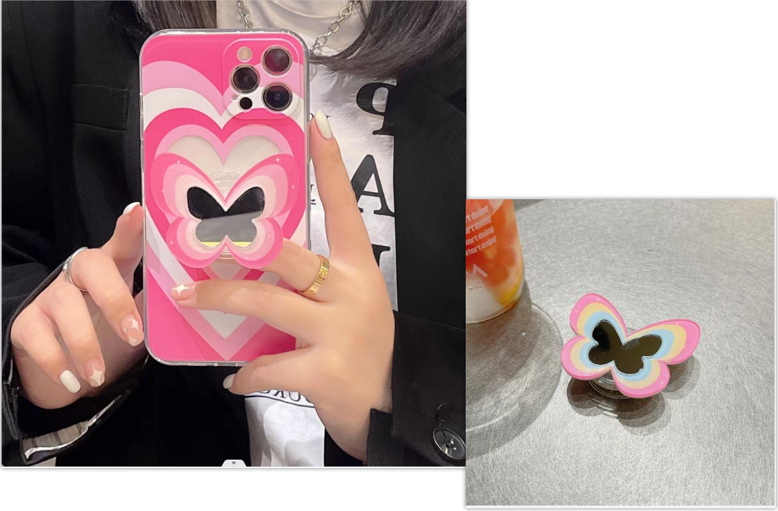 Couleur Butterfly Stand Silicone Phone Case