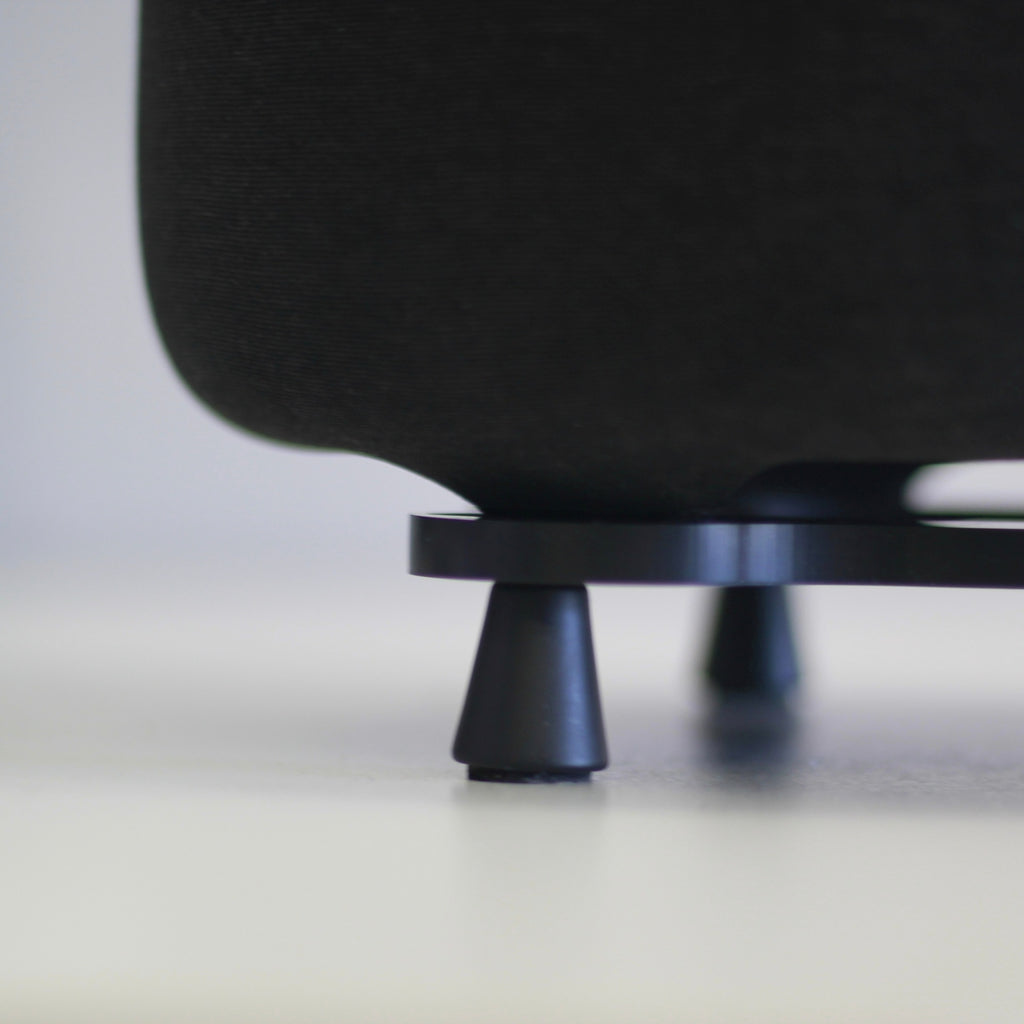 Support de base audio en verre cristal Bois massif