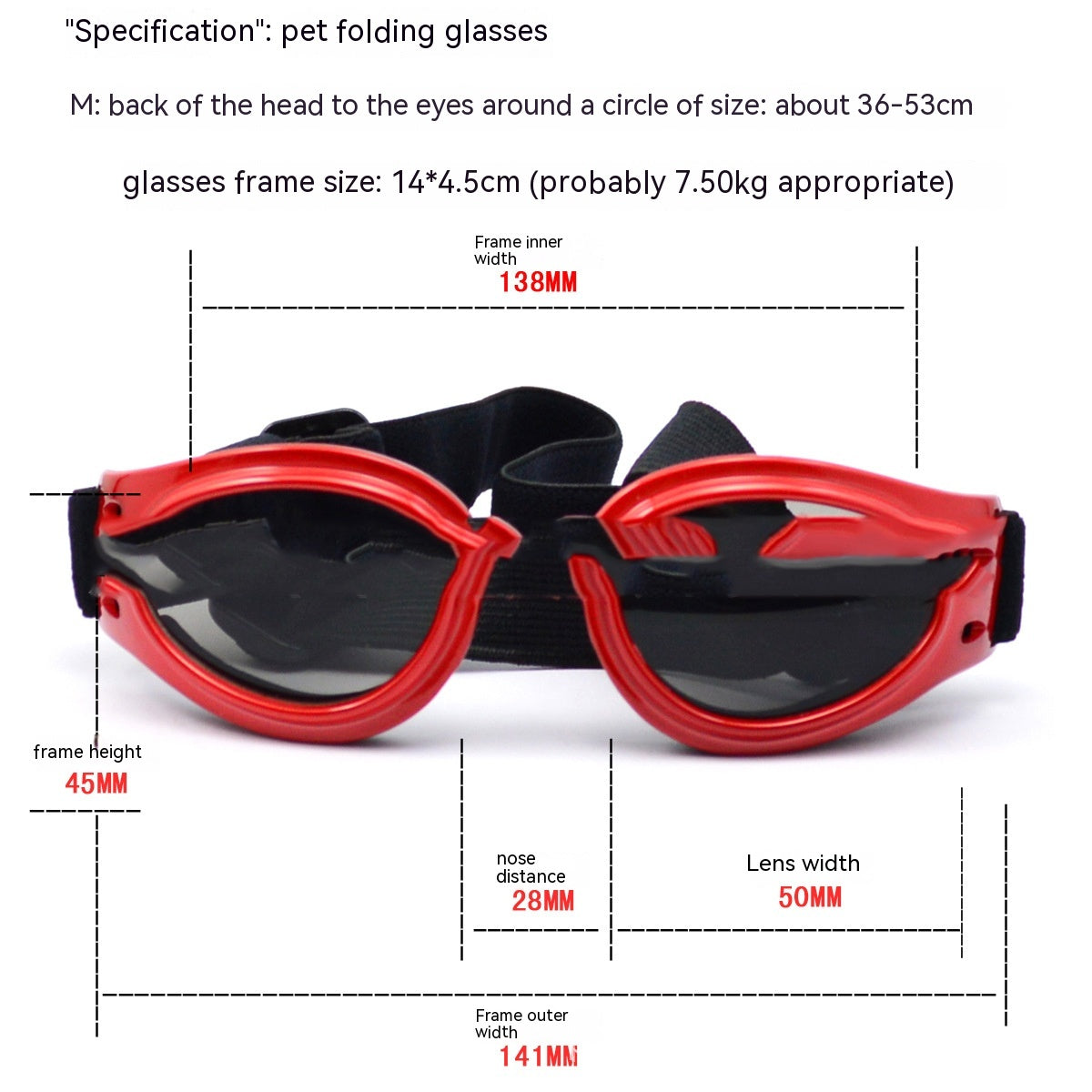 Lunettes de soleil pour chiens Lunettes de soleil pour animaux Protection UV 400 Lens Multiple Colors