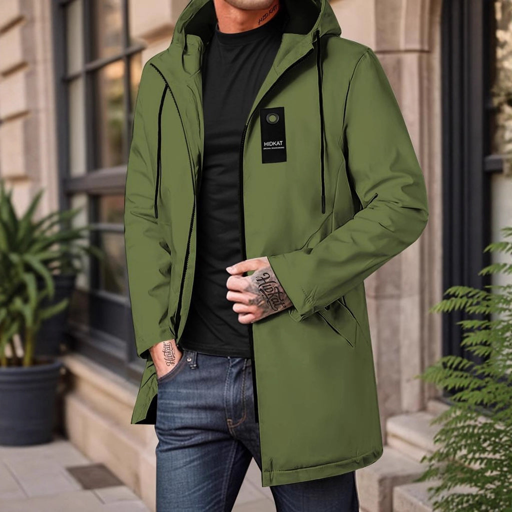 Mi-longueur Homme Hooted Casual Workwear Shell Jacket Windproof Jacket