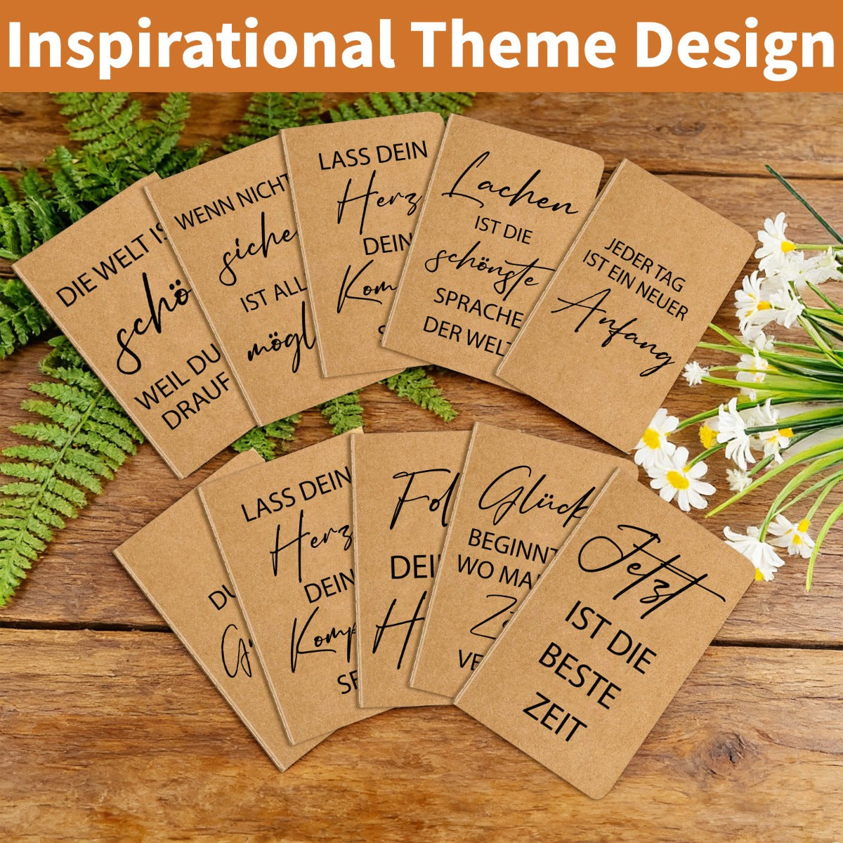 Décorations de fête et accessoires - Ensemble cadeau de cahiers de notes inspirants – 30 motifs