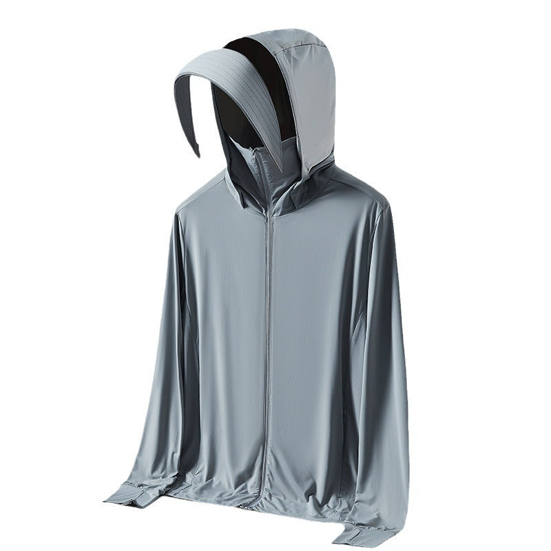 Ice Silk Big Brim Détachable Face Cover Ultraviolet résistant au soleil