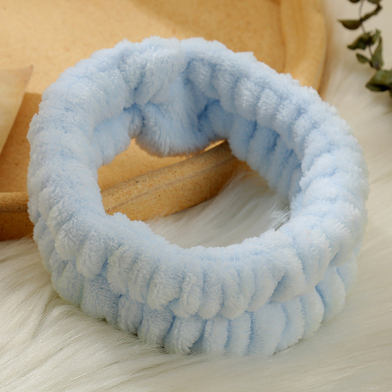 Bandeau de lavage du visage simple couleur solide