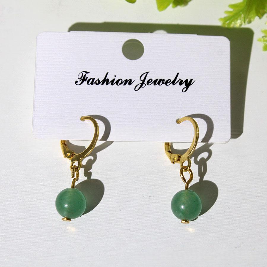 Boucles d'oreilles en argent brillant en pierre naturelle