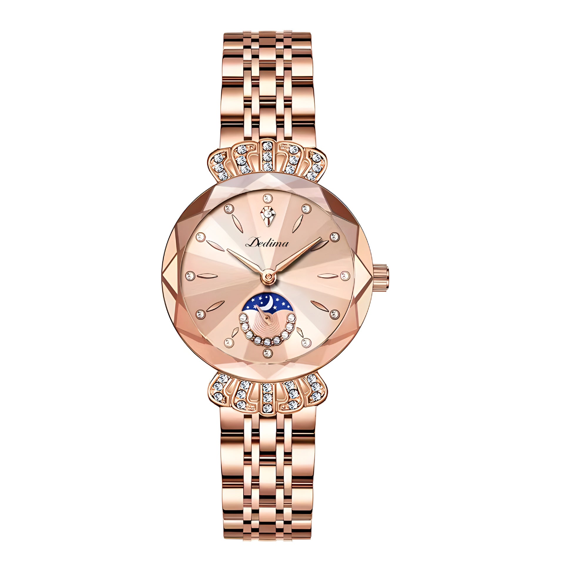 Femmes Diamant-embelli résistant à l'eau Bracelet en acier Casual Luxury Watch