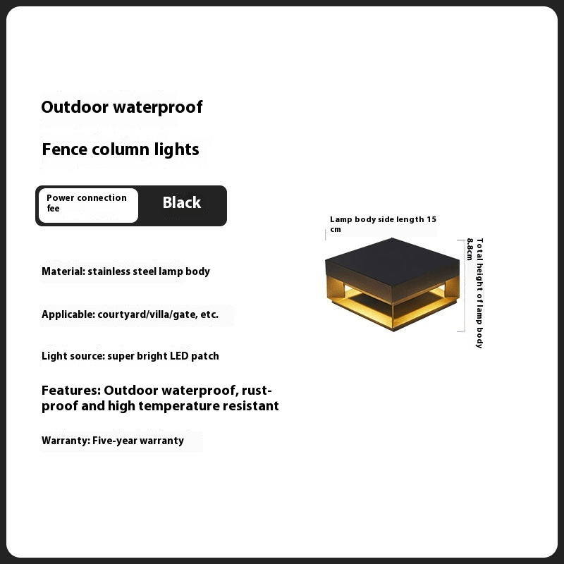 Solar Pillar Lamp Outdoor Waterproof Garden Lamp