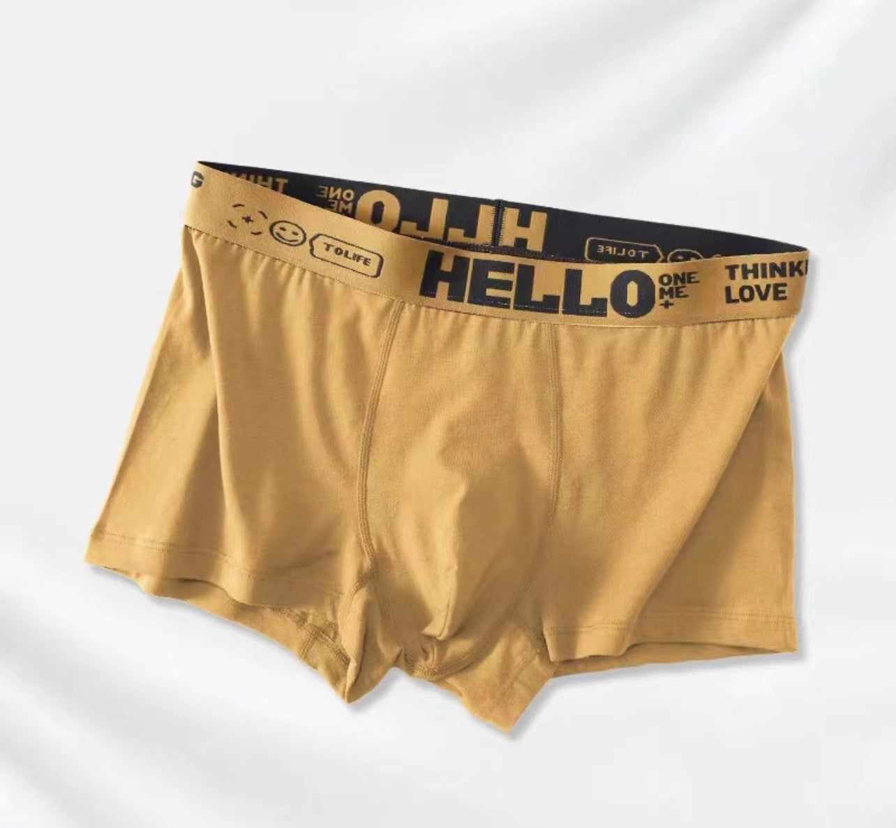 Sous-vêtements homme quatre saisons J Simple Solid Color Mid-waist Skin-friendly Respirant