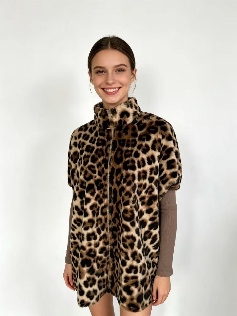 Manteau pour femmes en peluche mi-longueur