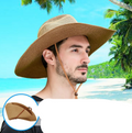 Breathable Mesh Big Brim Straw Hat Protection solaire extérieure masculine