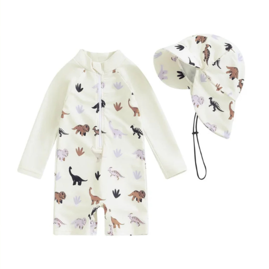 Maillot de bain à manches longues avec protection solaire pour les garçons et les filles