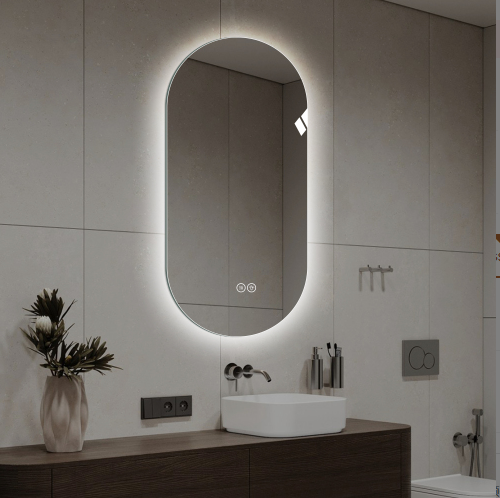 Smart mur de 48x24 pouces écran tactile LED anti-fog miroir salle de bains miroir