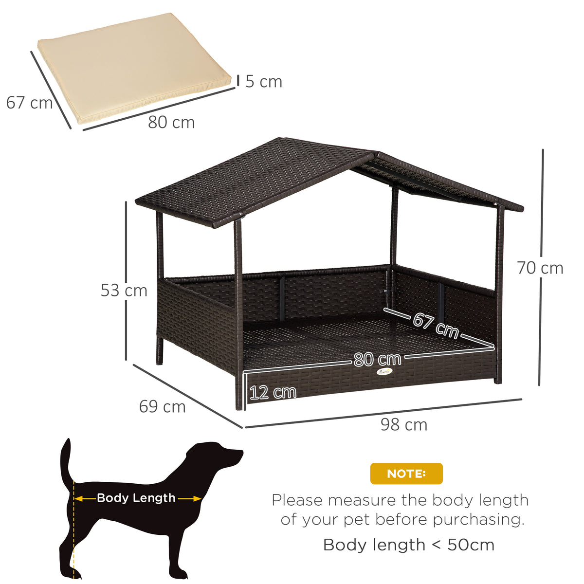 Maison des chiens en osier