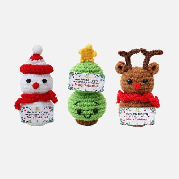 Fils tricotés Snowman et ornements du Père Noël
