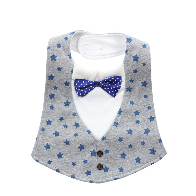 Bébé réglable en trois dimensions Bow Tie quatre couches Serviette étanche Salive